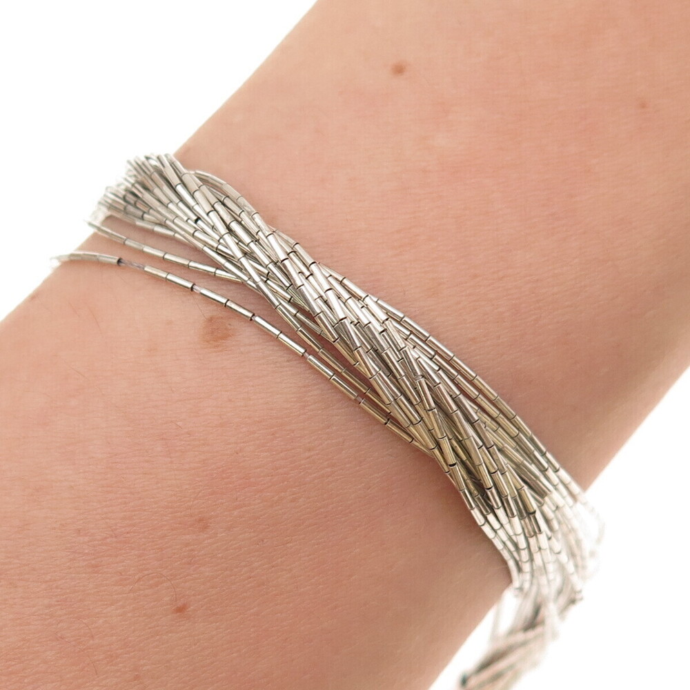 Sunrise Old Pawn 925 Sterling Vintage Multi-Strand Liquid Chain Bracelet 6.75"